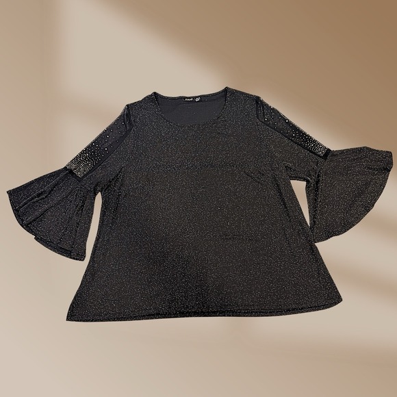 Evans Tops - Evans Women's "Take Me Out" Top Plus Size 26/28 Elegant Sparkle Chic Blouse